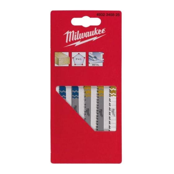 Milwaukee Jigasw Blade Set for Wood, PVC & Metal - 5 Blades