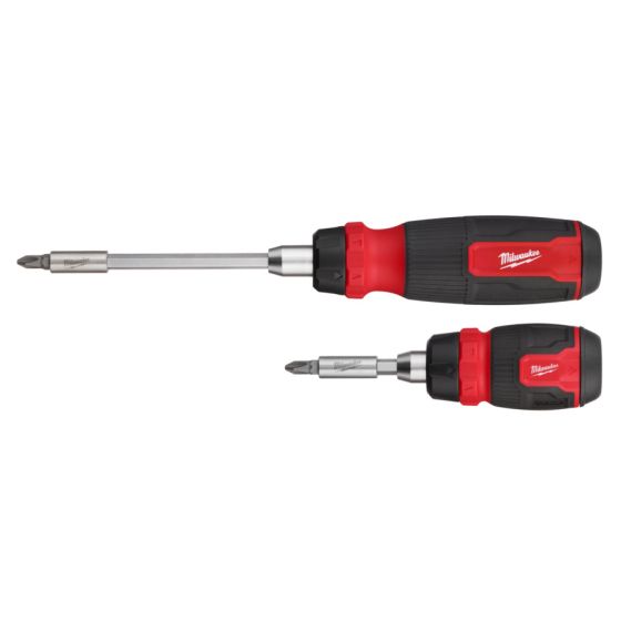 2 Pieces Ratcheting And Compact Ratcheting Multi-Bit Screwdriver Kit