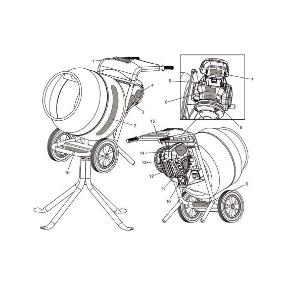 Decals for Belle Minimix 150E+ Cement Mixer