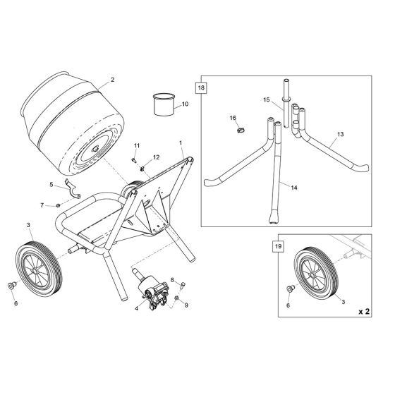 Frame Assembly for Belle Minimix 150E+ Cement Mixer