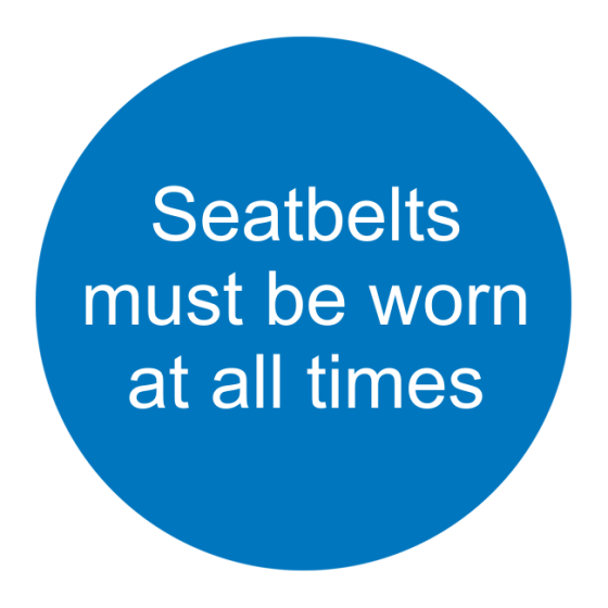 Self Adhesive Label - Seat Belts Must Be Worn (Pack of 50)