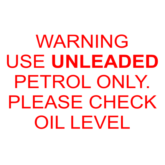 Self Adhesive Label - Use Unleaded Fuel (Pack of 50)