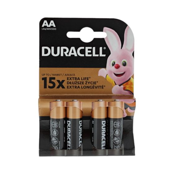 4 Pack Industrial by Duracell Alkaline Batteries - Size: AA Voltage: 1.5V