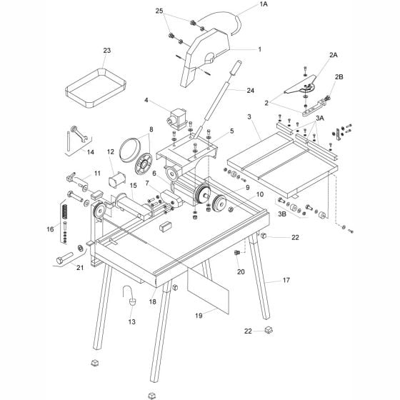 Main Assembly for Altrad Belle BC350 Bench Saw