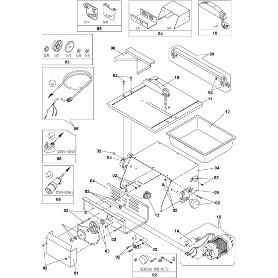 Main Assembly for Altrad Belle Magiktile Tile Saw