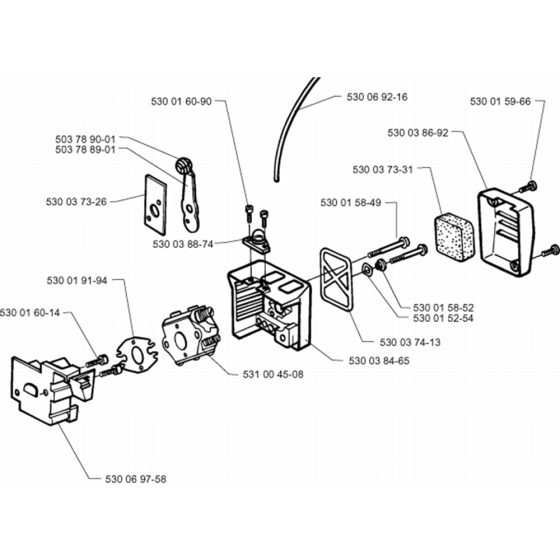 Carburetor & Air Filter Assembly for Husqvarna MONDO Edger