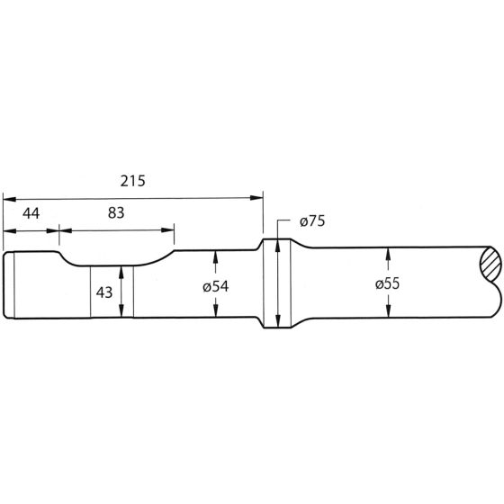 Chisel 550mm for Bobcat B680 Hydraulic Breaker Unit