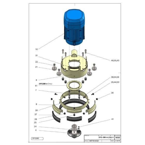 Motor Assembly for SPE DFG280 Floor Grinder