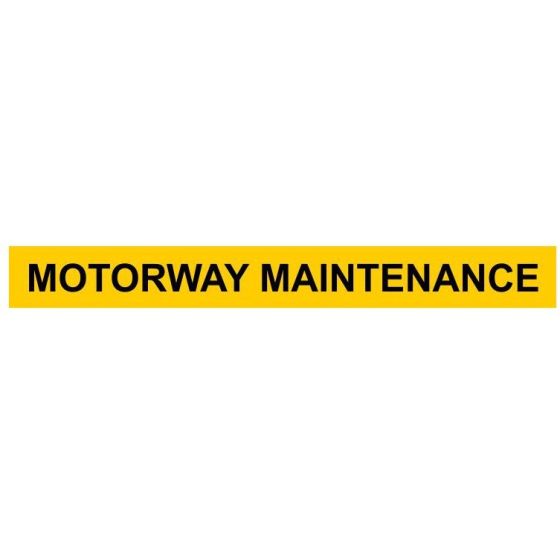 Motorway Maintenance Window Sticker - Size: 100mm x 900mm