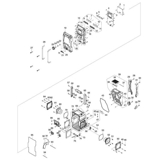 Complete Assembly for Makita MR001G Radio