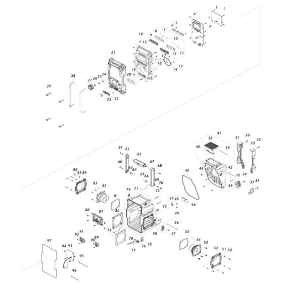 Complete Assembly for Makita MR002G Radio