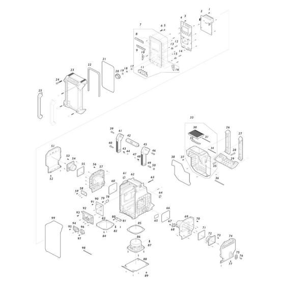 Complete Assembly for Makita MR007G Radio