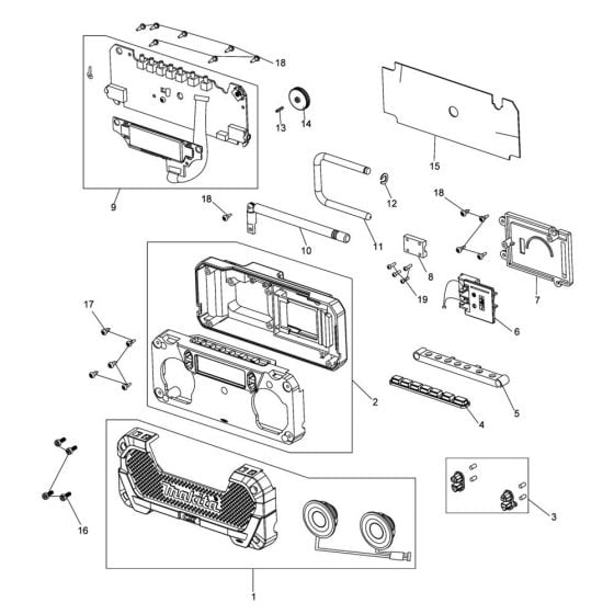 Complete Assembly for Makita MR052 Radio