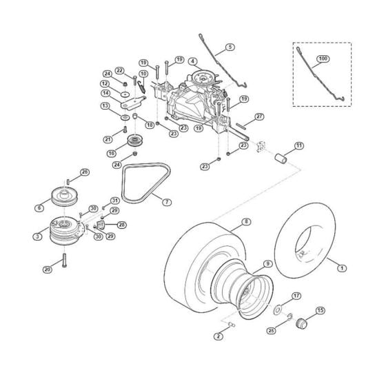 Gearbox, Rear Wheel  for Stihl/ Viking MR 4082.0 Ride on Mowers