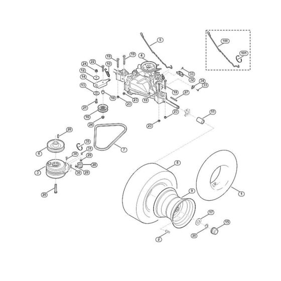 Gearbox, Rear Wheel  for Stihl/ Viking MR 4082.1 Ride on Mowers