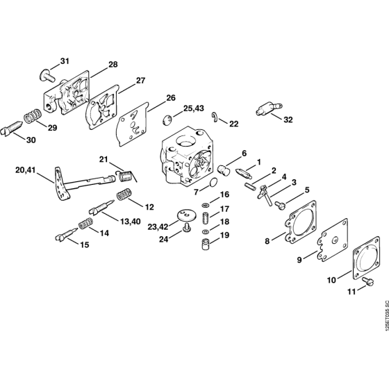 Carburetor WT-29 12.87 Assembly for Stihl 009 Gasoline Chainsaws