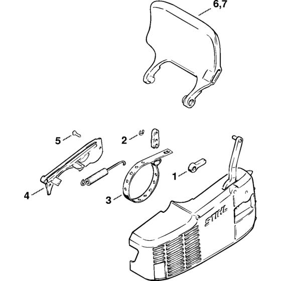 Chain brake 25.84 Assembly for Stihl 009 Gasoline Chainsaws