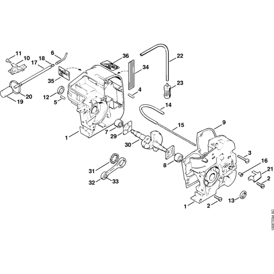 Crankcase Assembly for Stihl 010 011 Gasoline Chainsaws