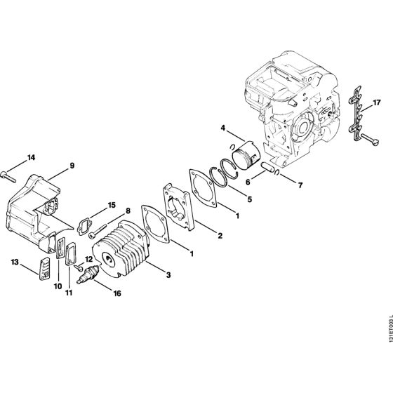 Cylinder Assembly for Stihl 012 Gasoline Chainsaws