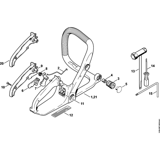 Handle frame, Tools Assembly for Stihl 017 Gasoline Chainsaws