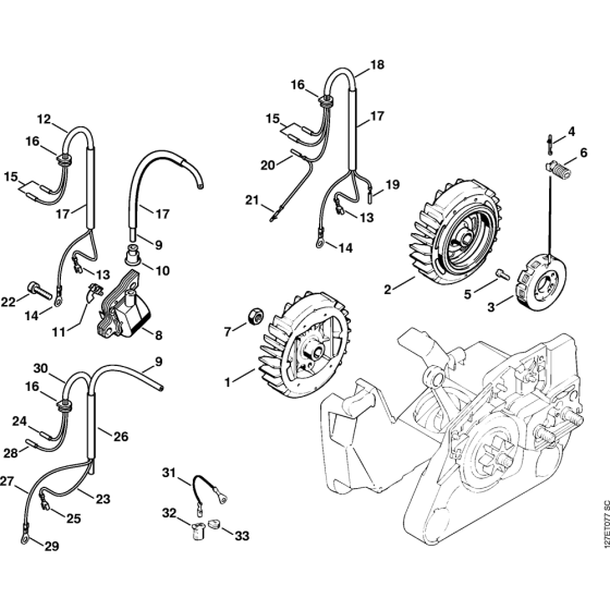 Ignition system Assembly for Stihl 024 Gasoline Chainsaws