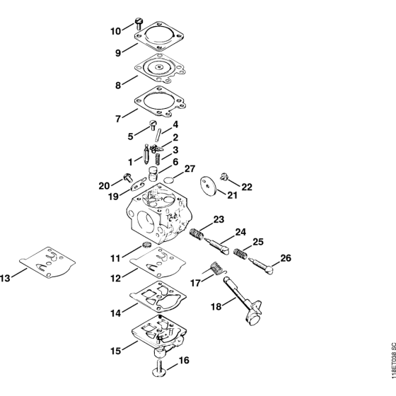 Carburetor WT-16 Assembly for Stihl 028 Gasoline Chainsaws