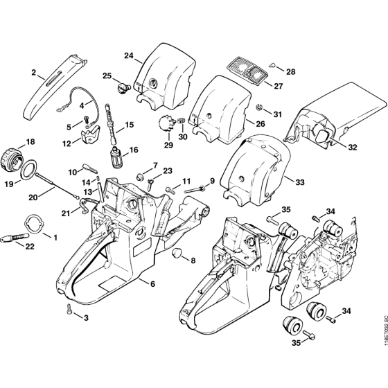 Tank housing, Pick-up body Assembly for Stihl 028 Gasoline Chainsaws