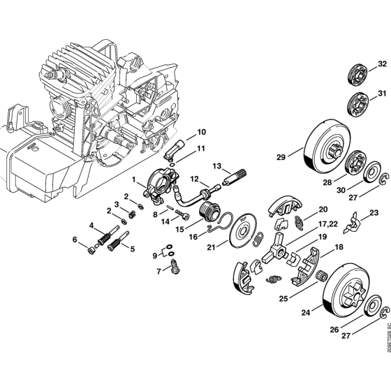 Oil pump, Clutch Assembly for Stihl 029 039 Gasoline Chainsaws