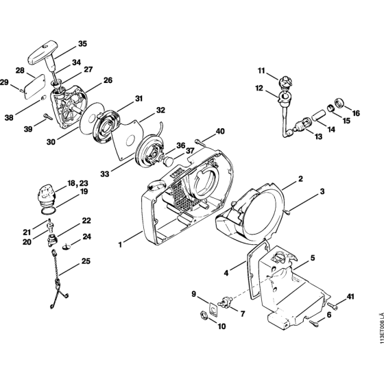 Fan housing, Starter cover Assembly for Stihl 030 031 Gasoline Chainsaws