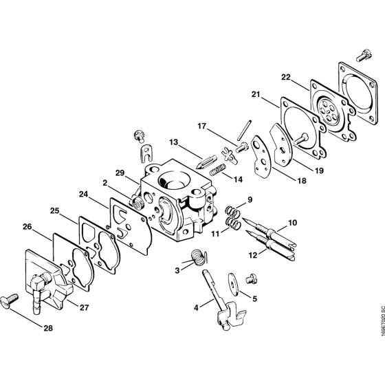 Carburetor WA-49, 7 683 698 Assembly for Stihl 032 Gasoline Chainsaws