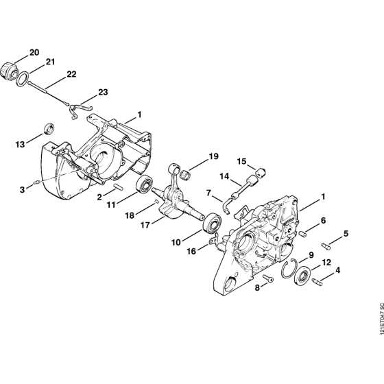 Crankcase Assembly for Stihl 038 Gasoline Chainsaws