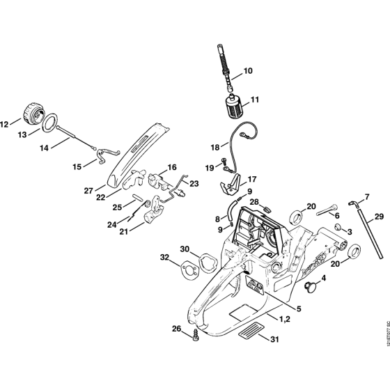 Tank housing Assembly for Stihl 038 Gasoline Chainsaws