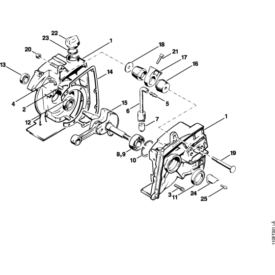 Crankcase Assembly for Stihl 041AV Gasoline Chainsaws