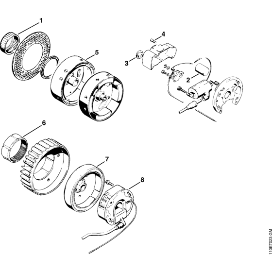 Ignition system 27.79 Assembly for Stihl 041AV Gasoline Chainsaws