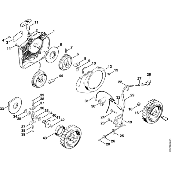 Rewind starter, Ignition system Assembly for Stihl 042AV Gasoline Chainsaws