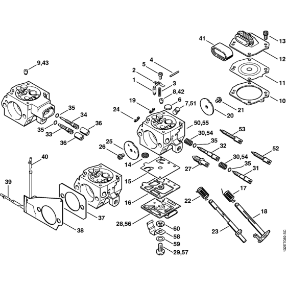 Carburetor HD-15, HD-17, HD-11, HD-10 Assembly for Stihl 044 Gasoline Chainsaws