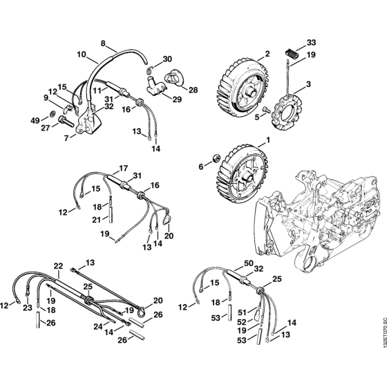 Ignition system Assembly for Stihl 044 Gasoline Chainsaws