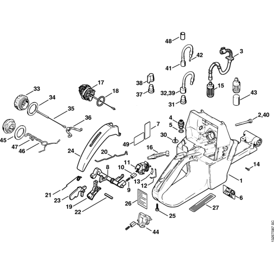 Tank housing Assembly for Stihl 044 Gasoline Chainsaws