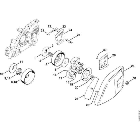 Chain sprocket, Clutch Assembly for Stihl 045 Gasoline Chainsaws