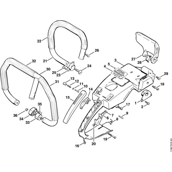 Handle frame, Handlebar Assembly for Stihl 045 Gasoline Chainsaws