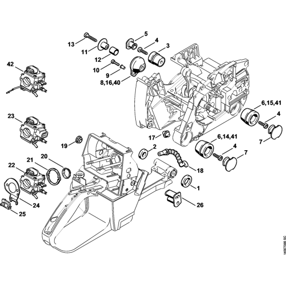 AV system Assembly for Stihl 046 Gasoline Chainsaws