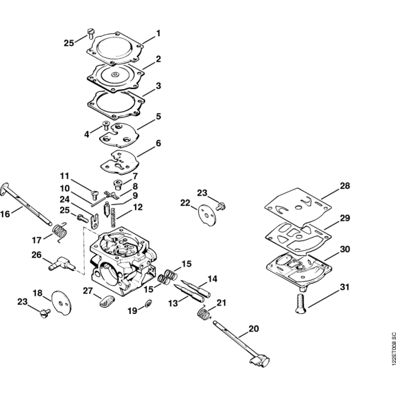 Carburetor Assembly for Stihl 048 Gasoline Chainsaws