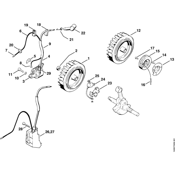 Ignition system Assembly for Stihl 048 Gasoline Chainsaws