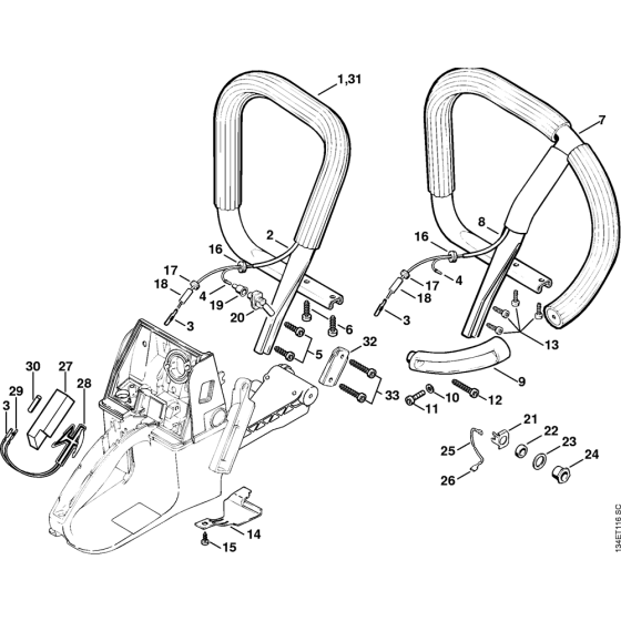 Handlebar Heating Assembly for Stihl 064 Gasoline Chainsaws