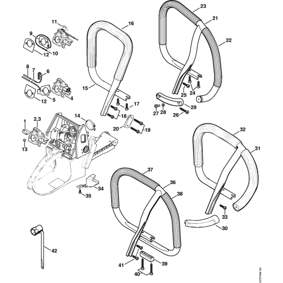 Handlebar Assembly for Stihl 066 Gasoline Chainsaws