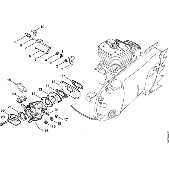 Speed governor, Carburetor Assembly for Stihl 070 Gasoline Chainsaws