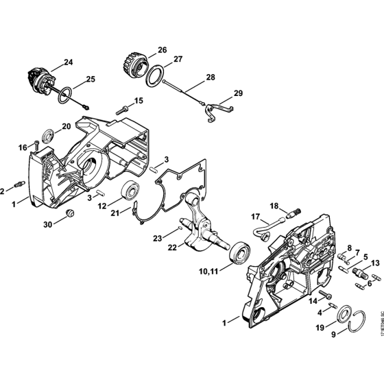 Crankcase Assembly for Stihl 088 Gasoline Chainsaws