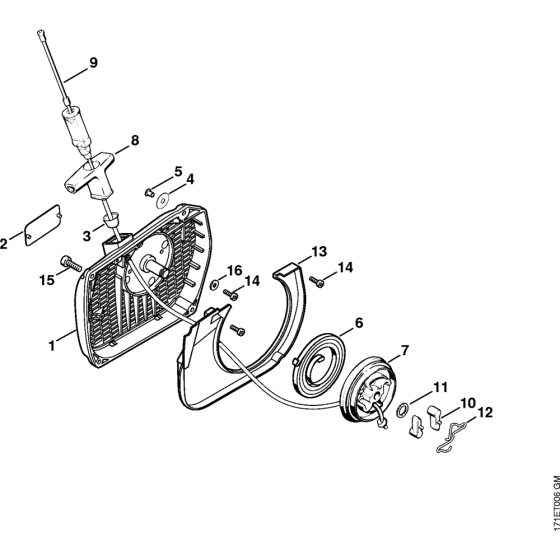 Rewind starter Assembly for Stihl 088 Gasoline Chainsaws