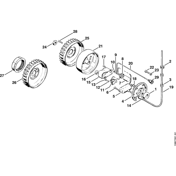 Ignition system, X 13 927 613 04.85 Assembly for Stihl 08S Gasoline Chainsaws