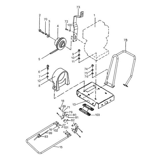 Frame, Handle Assembly for Apache MS100 Plate Compactor